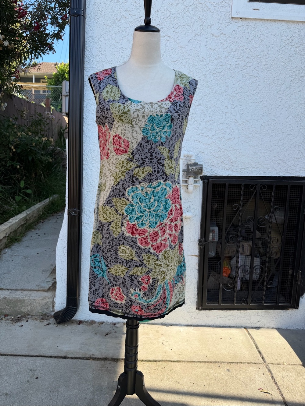 For Cynthia Multicolor Floral blue pink grey Dress